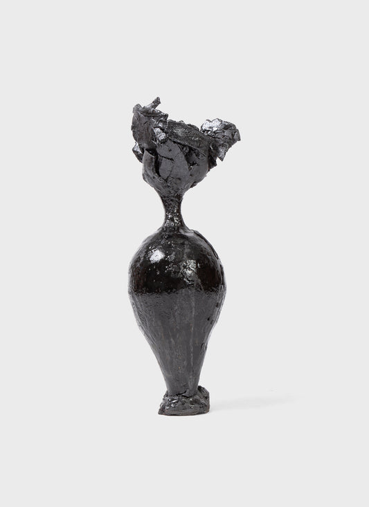 AnnaLeaClelia Tunesi Tall Sculptural Vessel Glossy Black
