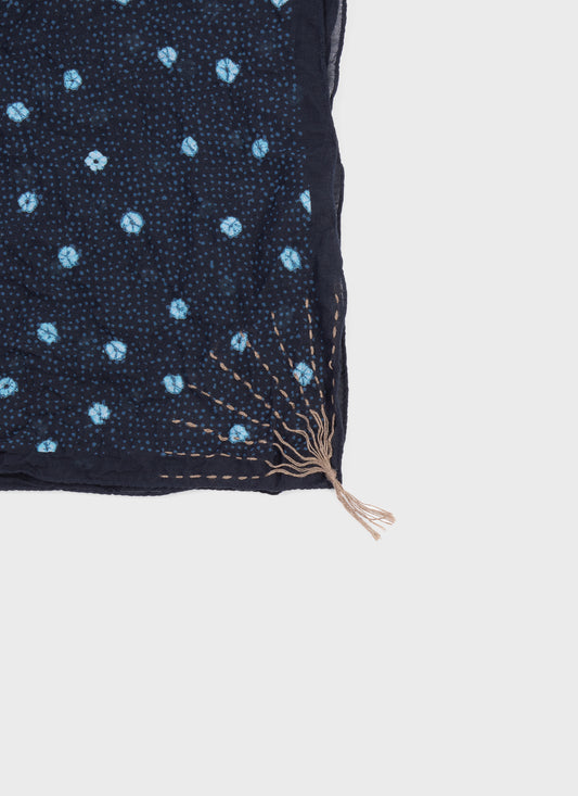 Pas De Calais Shibori Print Scarf Navy