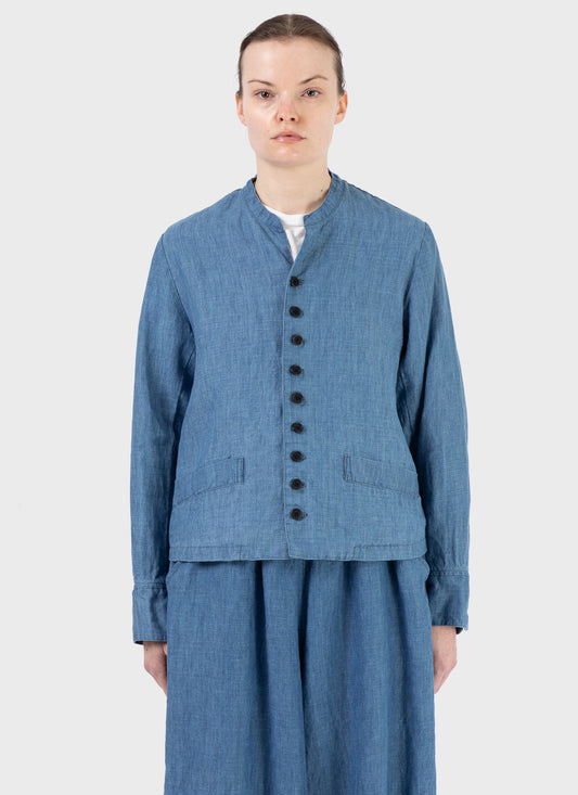 Pas De Calais Linen Indigo Chambray Jacket