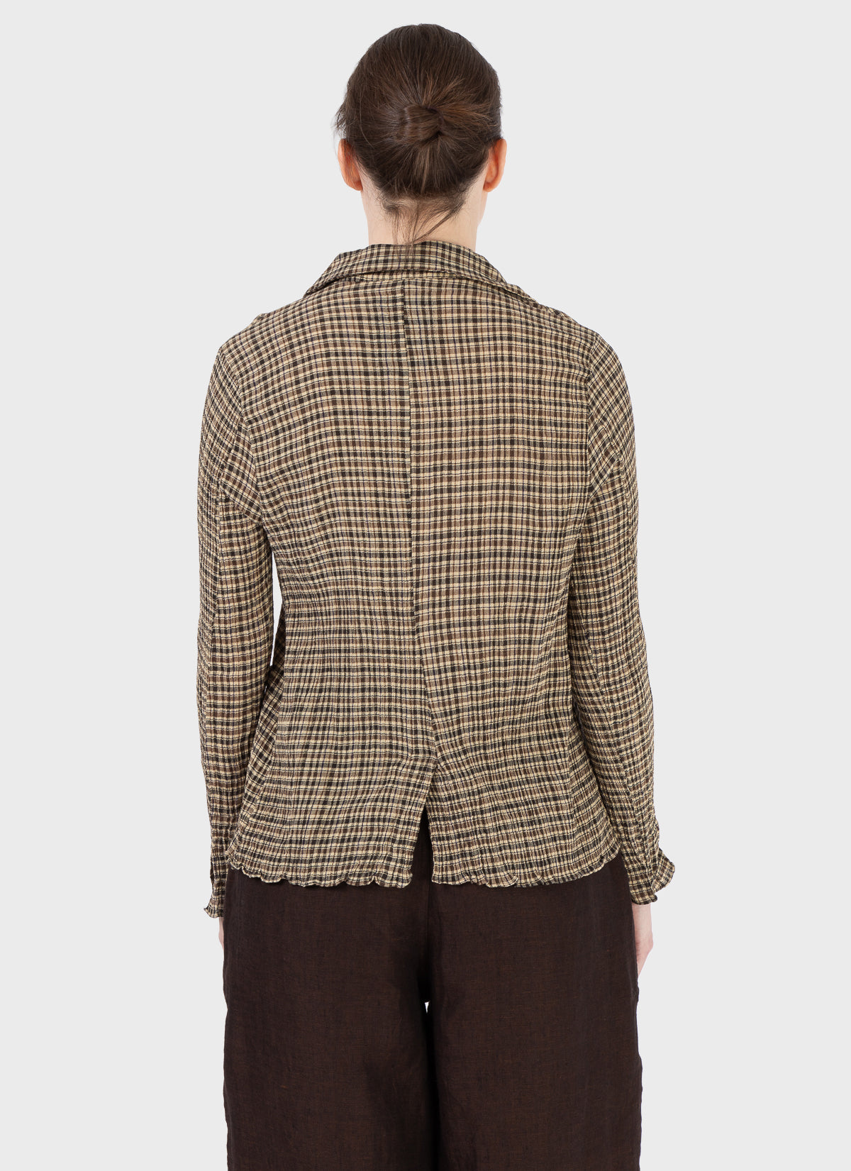 Maku Crushed Cotton Jacket Check