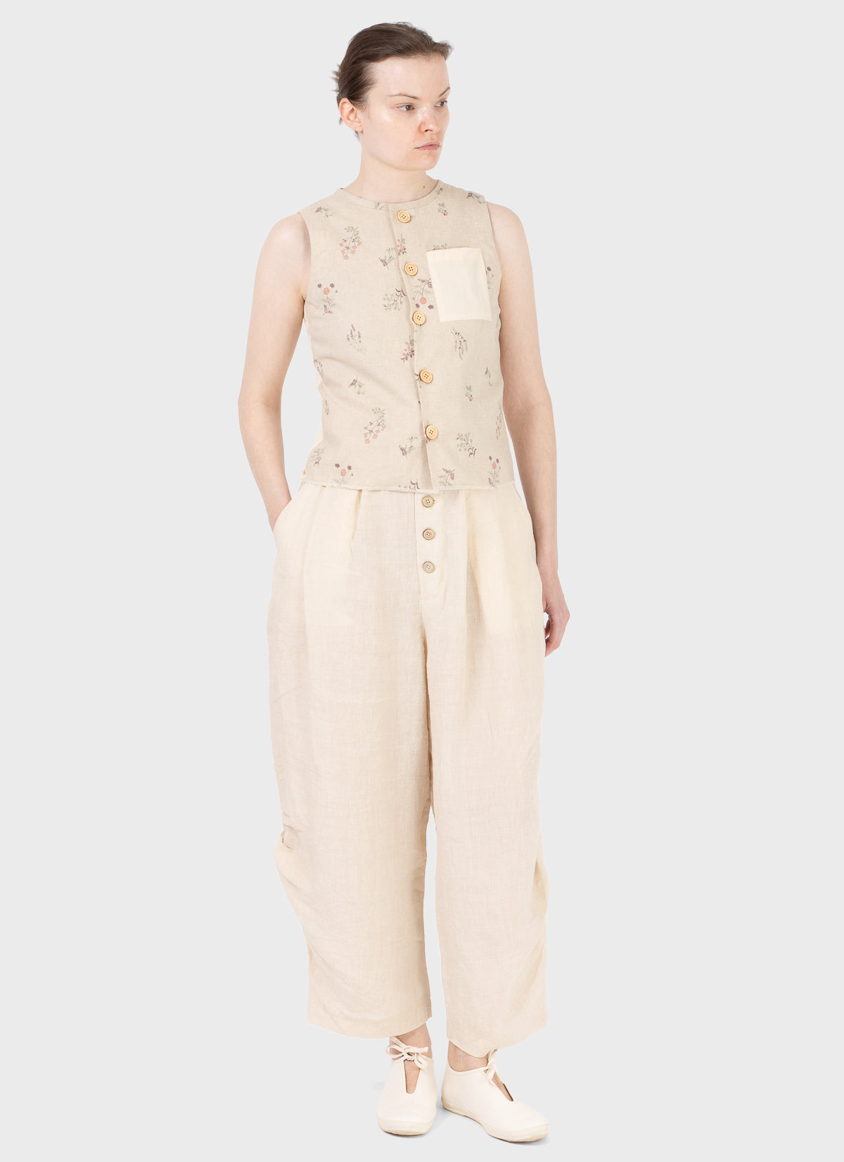 A Tentative Atelier Floral Ribbons Waistcoat