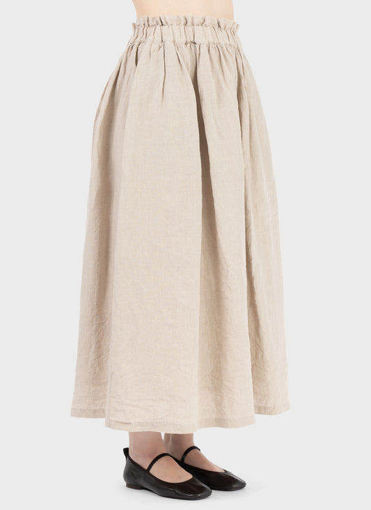 Ichi Antiquités Linen Skirt Natural