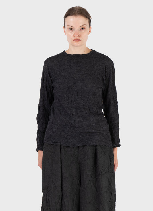 Pas De Calais Wool Gauze Jersey Knit Crewneck Pullover