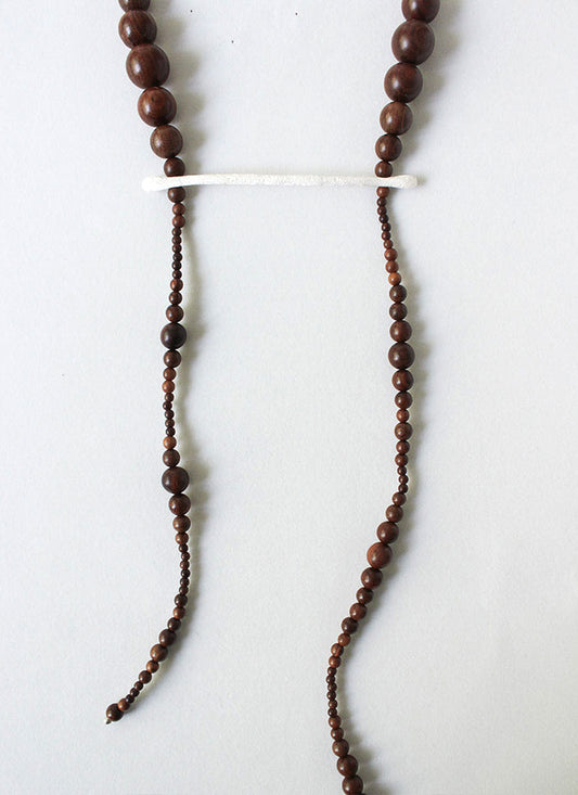Qiqi Zebra Wood Big Clip Necklace