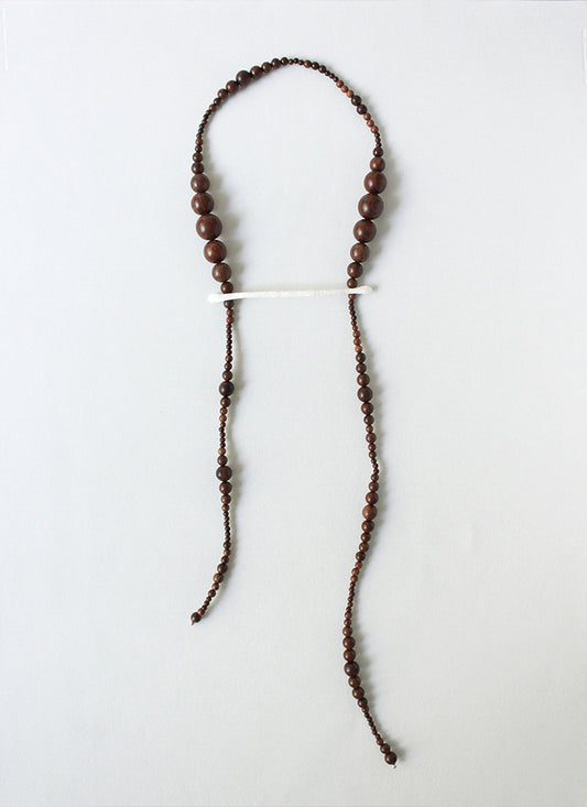 Qiqi Zebra Wood Big Clip Necklace
