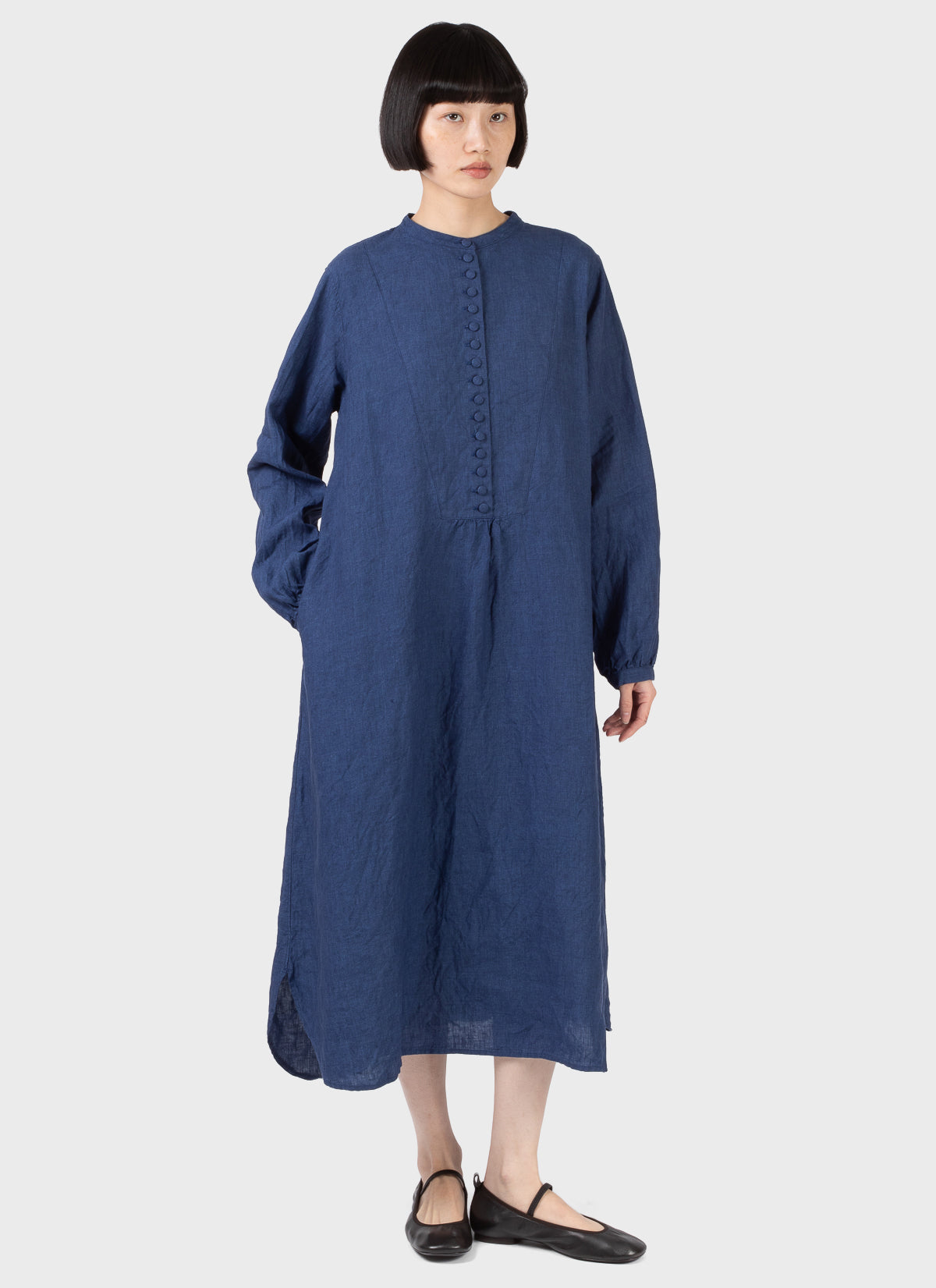 Ichi Antiquités Linen Dress Indigo