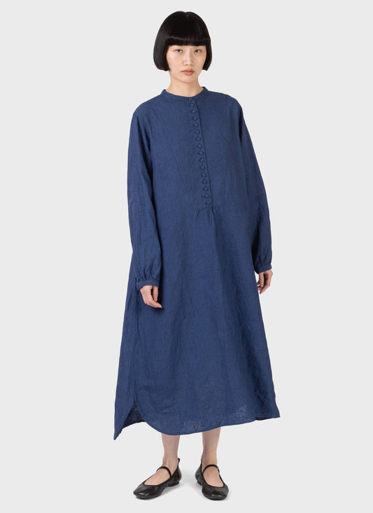 Ichi Antiquités Linen Dress Indigo