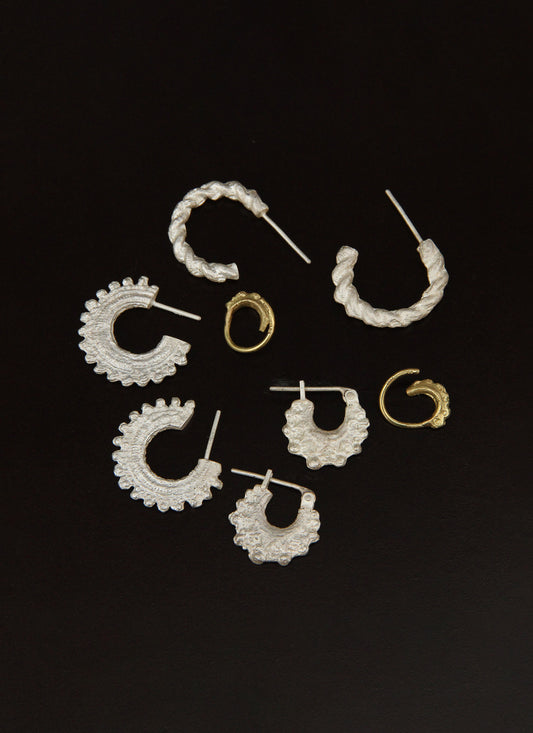 Sian Evans Barley Cane Hoop Earrings