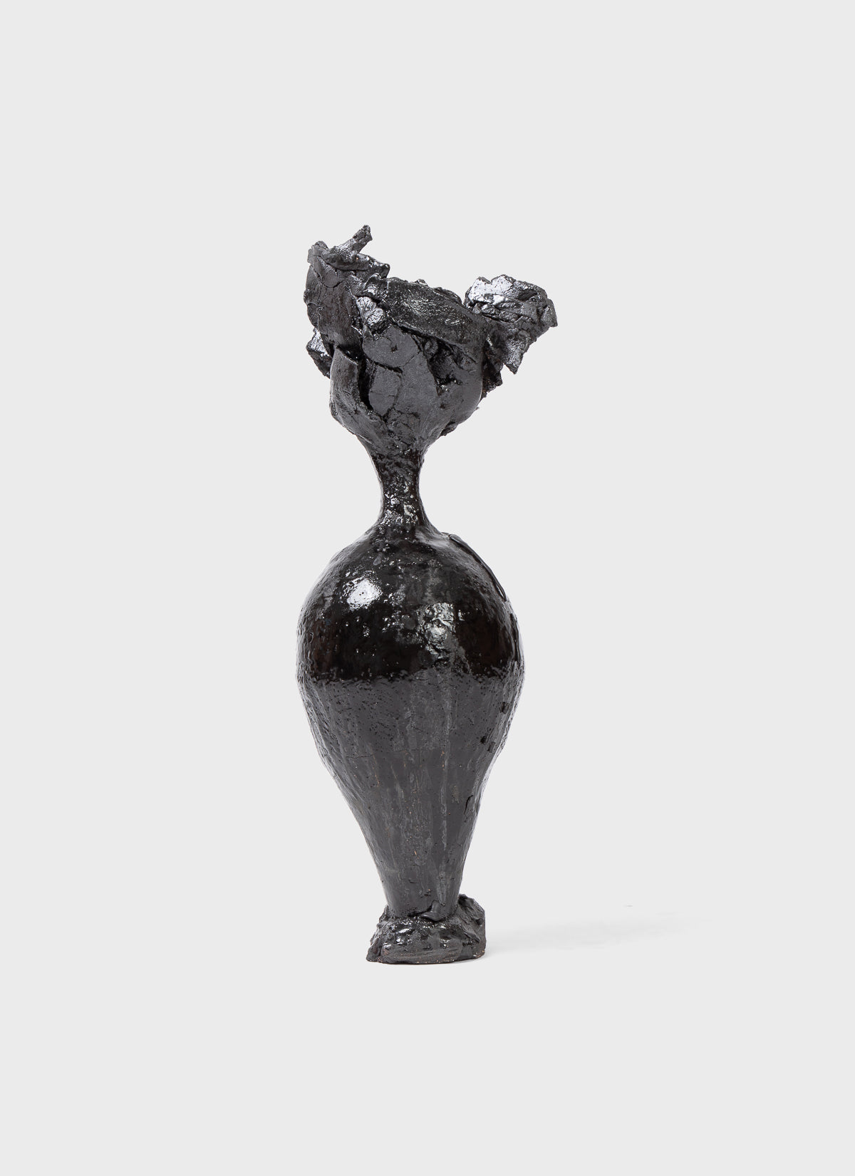 AnnaLeaClelia Tunesi Tall Sculptural Vessel Glossy Black