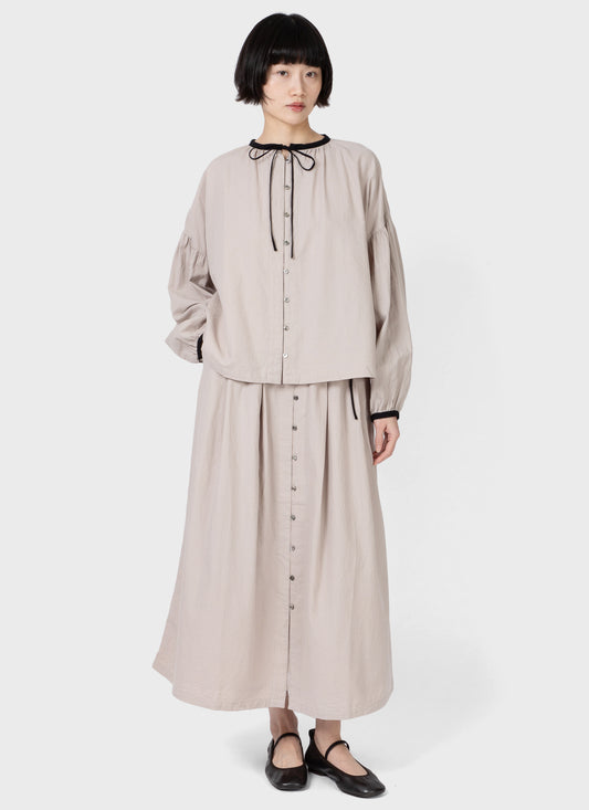 Ichi Antiquités Cotton Cashmere Skirt Natural