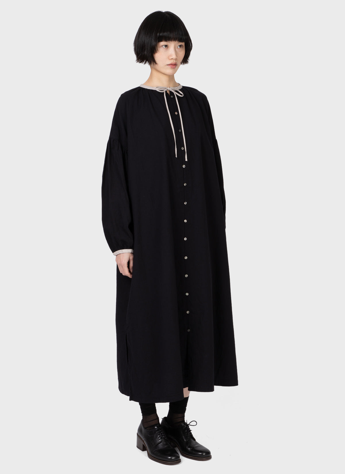 Ichi Antiquités Cotton Cashmere Dress Black