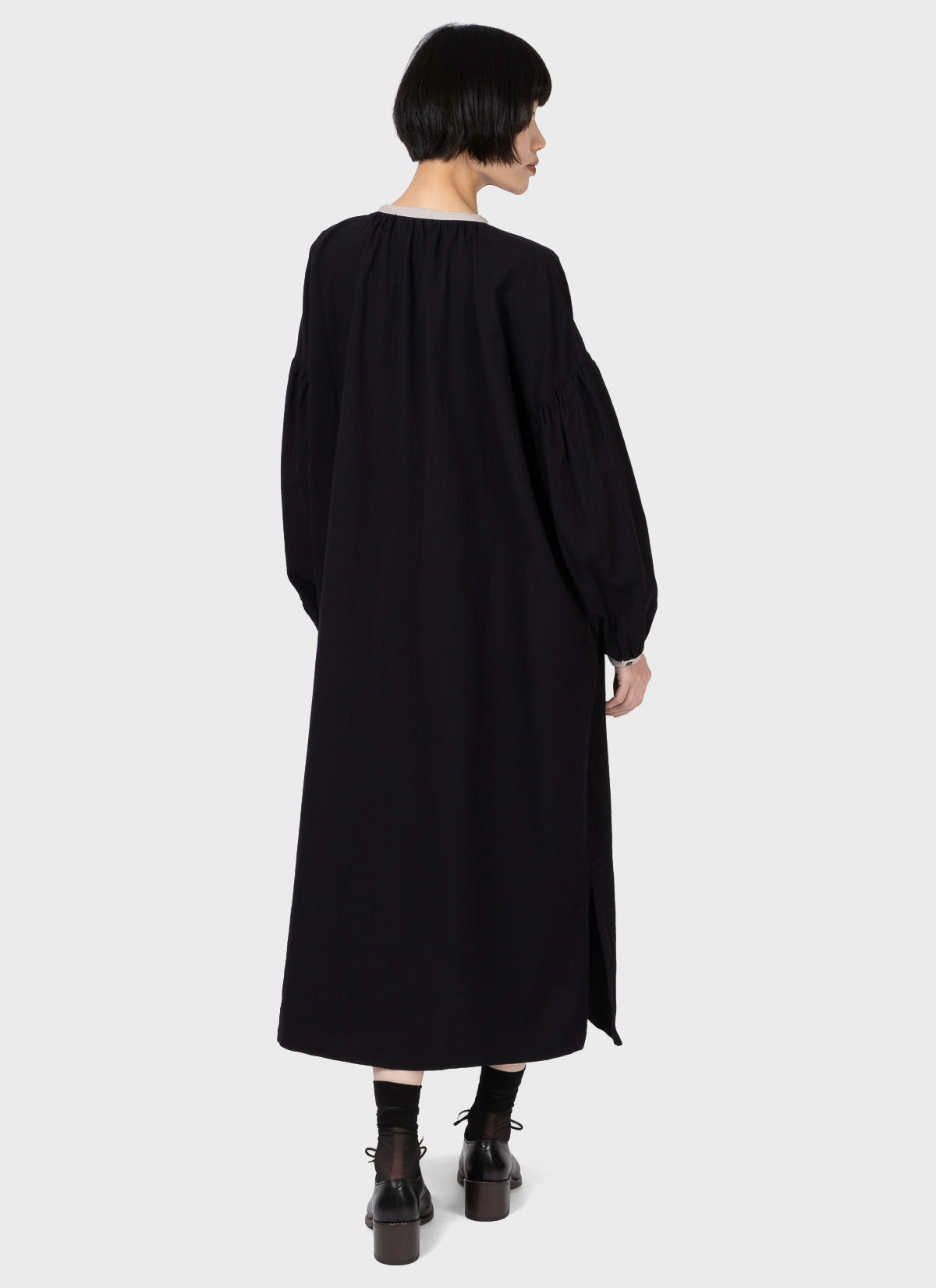 Ichi Antiquités Cotton Cashmere Dress Black