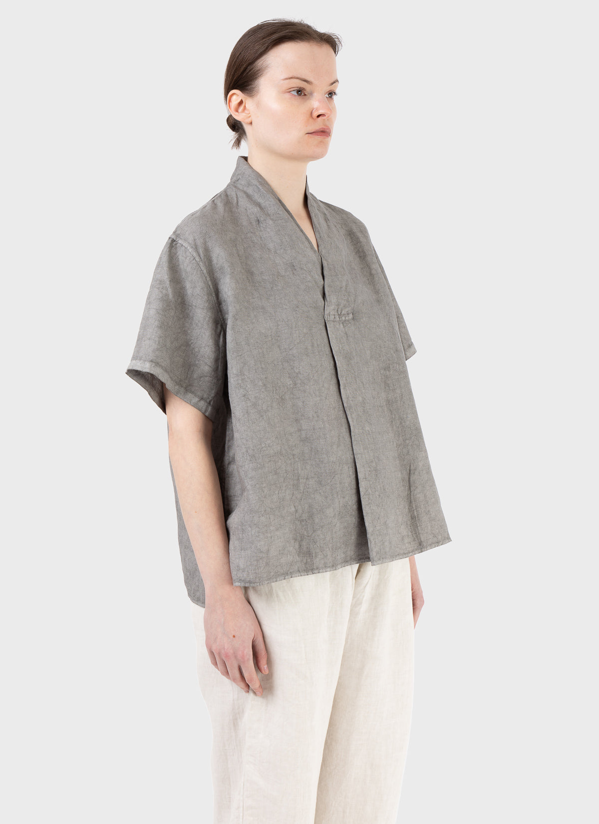 Mittan Flat Pleat Shirt Pine Soot