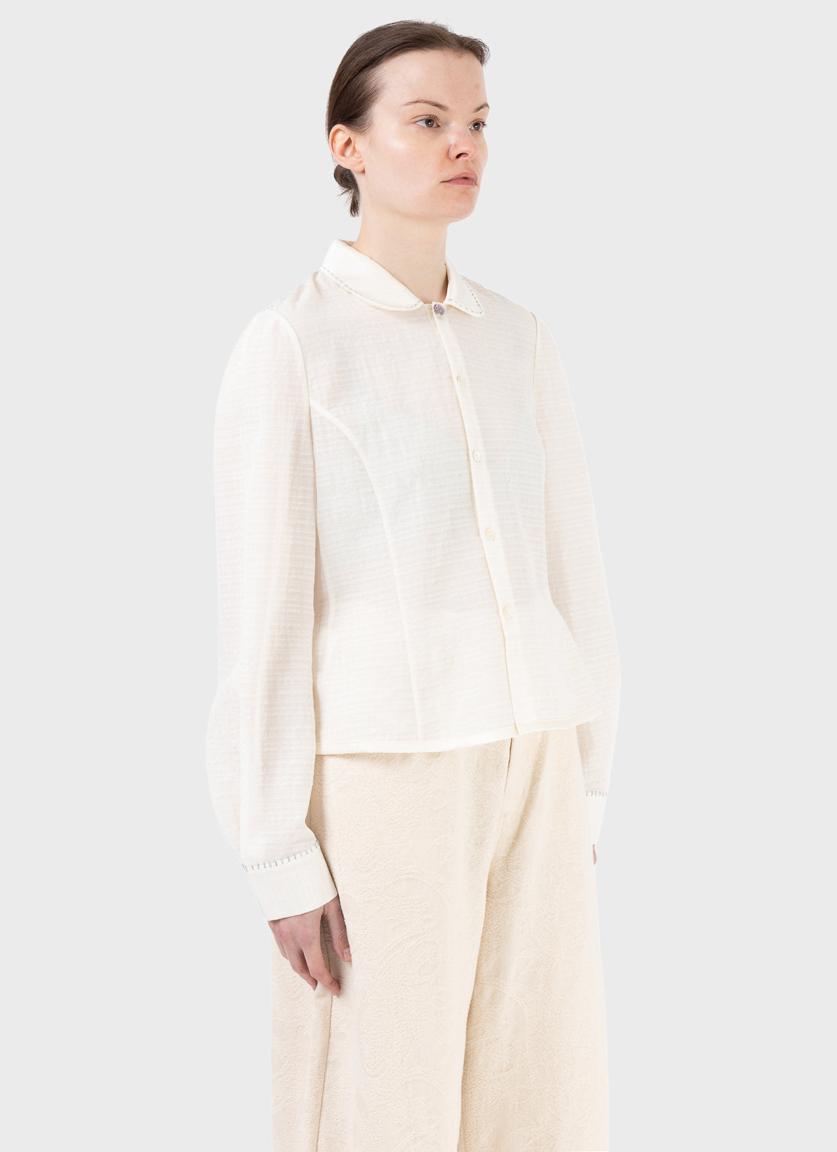 Renli Su Satin Collar Shirt