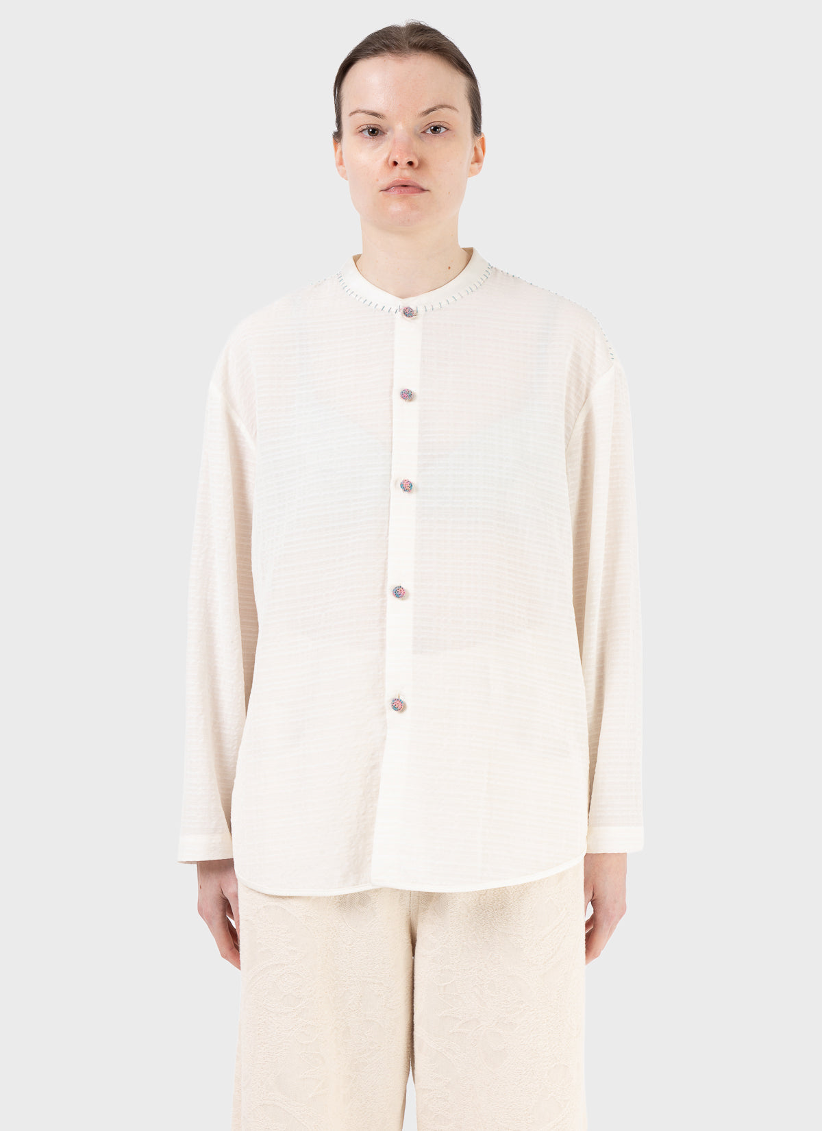 Renli Su Band Collar Shirt