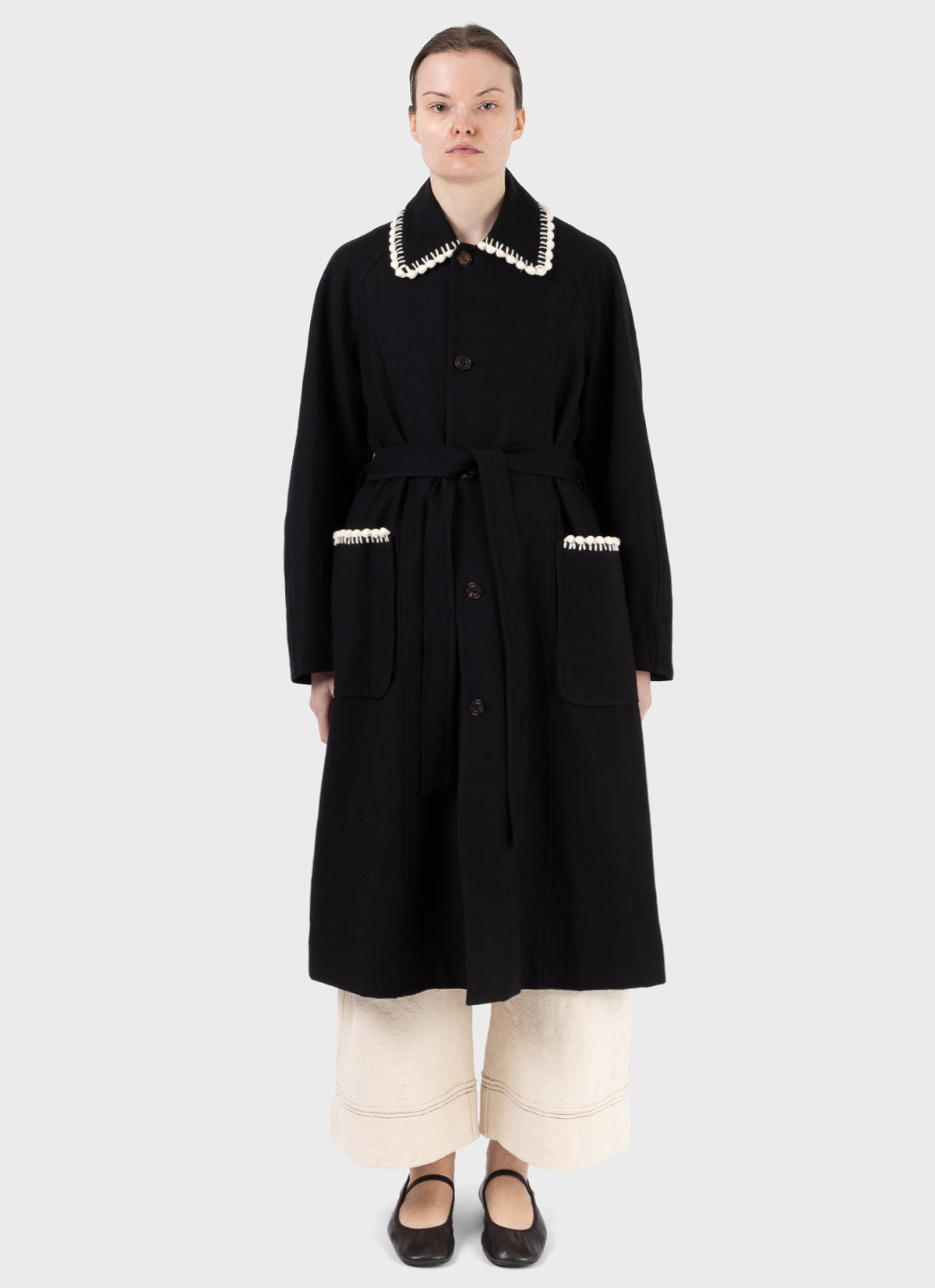 Renli Su Contrast Trim Coat