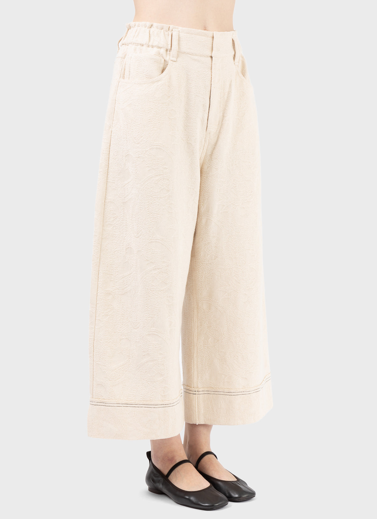 Renli Su Wide Leg Jacquard Trousers
