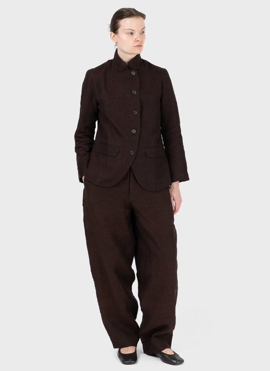 Maku Stand Collar Jacket Brown