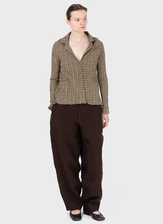 Maku Crushed Cotton Jacket Check