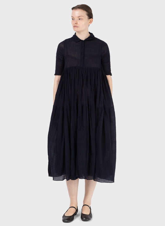 Maku Crushed Cotton Dress Navy