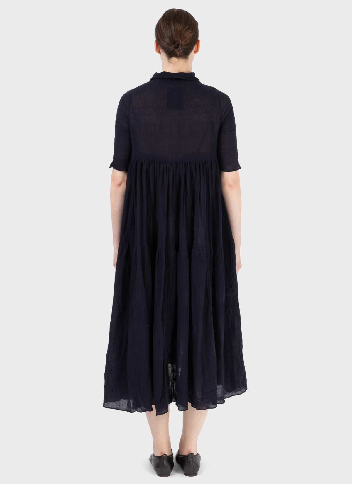 Maku Crushed Cotton Dress Navy