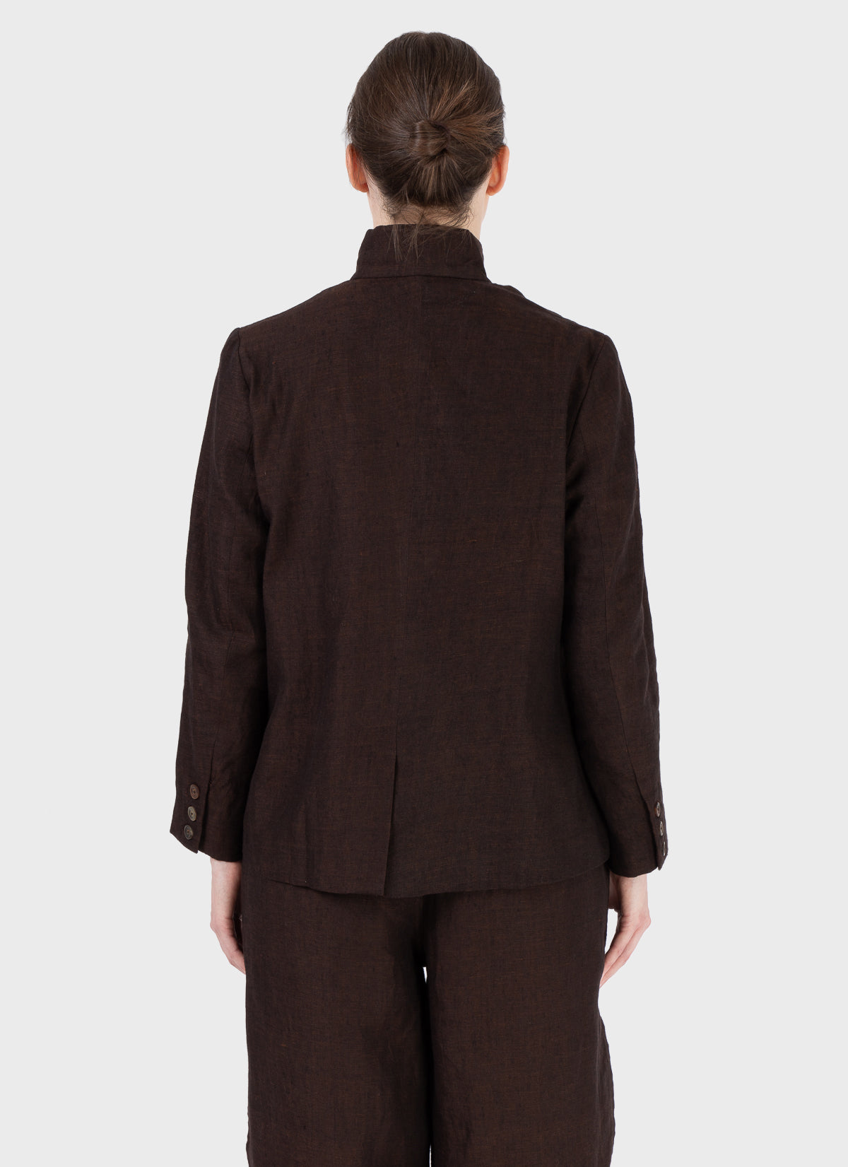 Maku Stand Collar Jacket Brown