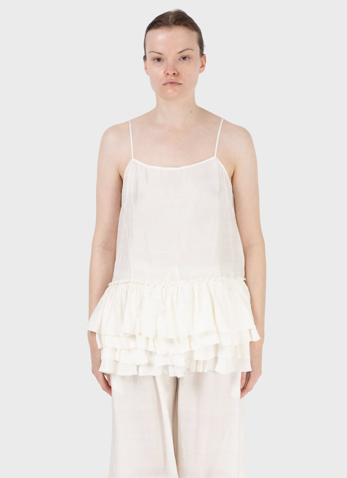 Maku Ruffled Spaghetti Strap Top