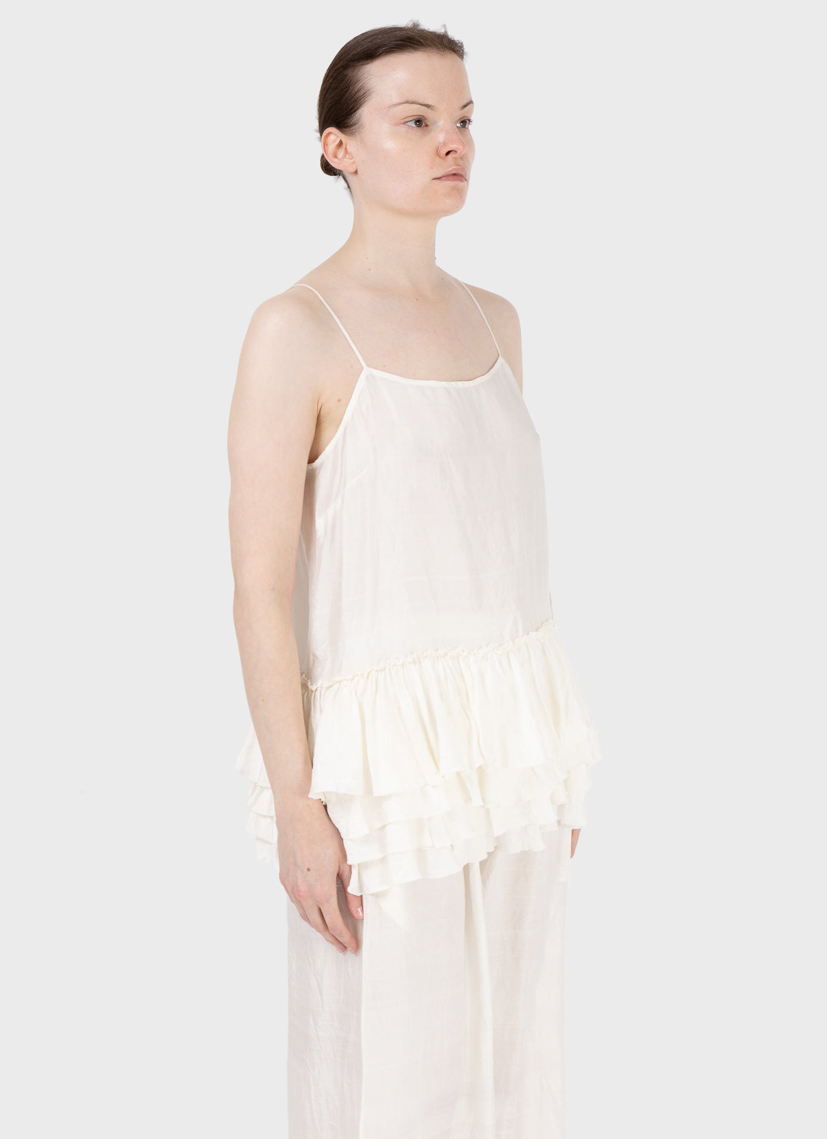 Maku Ruffled Spaghetti Strap Top