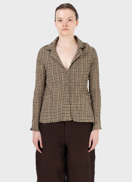 Maku Crushed Cotton Jacket Check