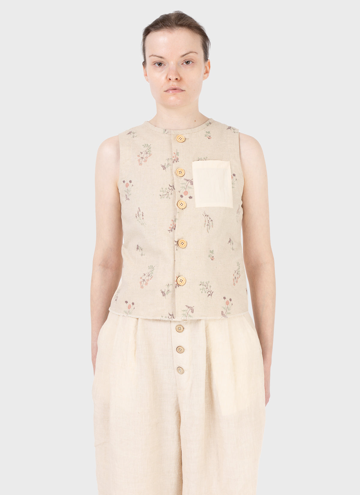 A Tentative Atelier Floral Ribbons Waistcoat
