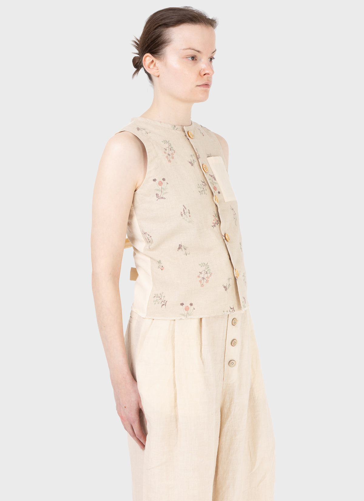 A Tentative Atelier Floral Ribbons Waistcoat