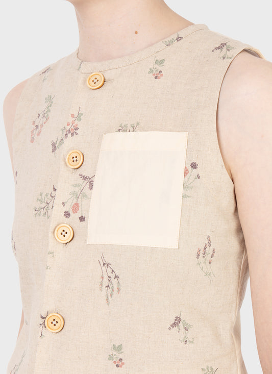 A Tentative Atelier Floral Ribbons Waistcoat