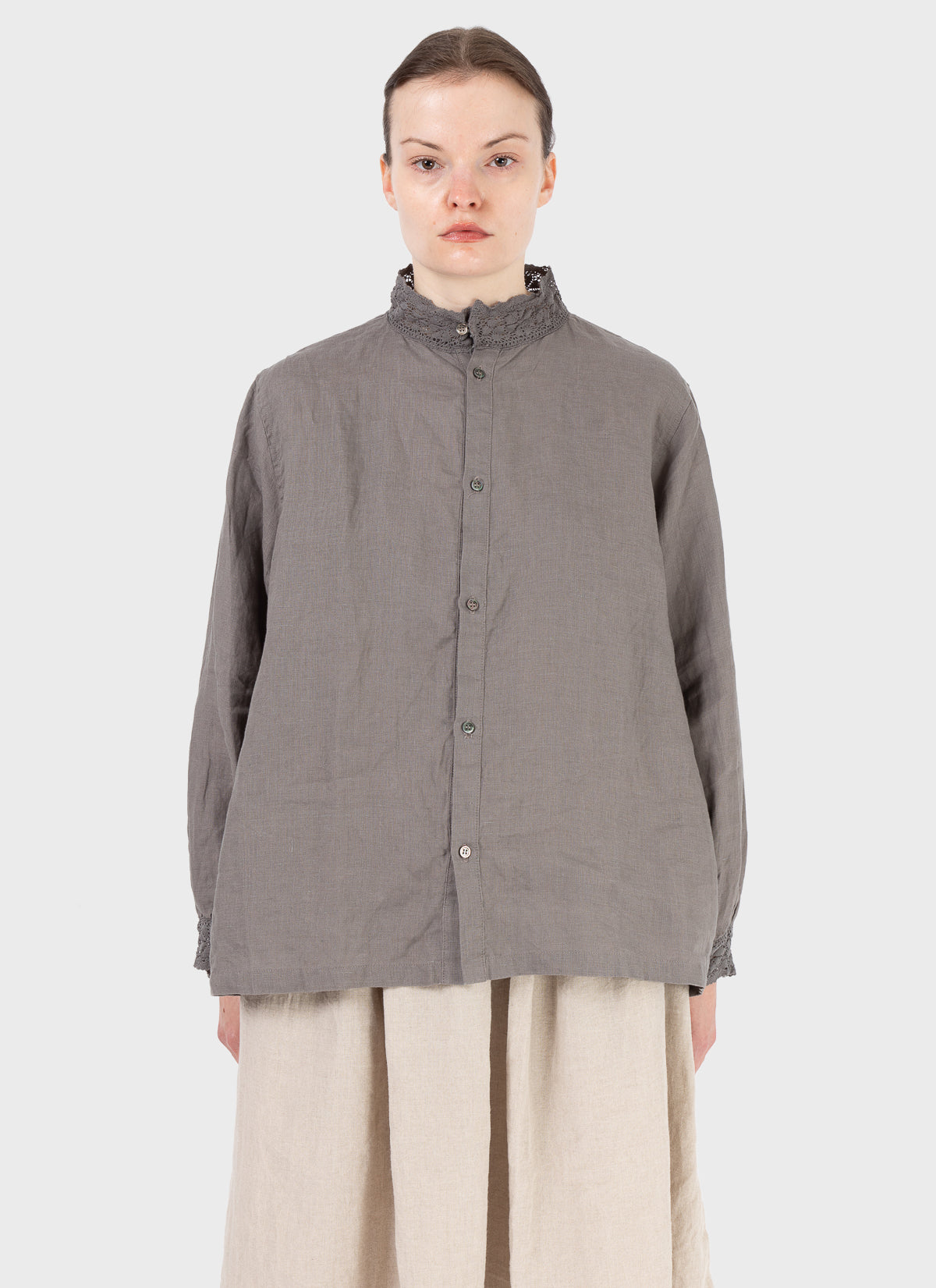 Ichi Antiquités Linen Shirt Charcoal