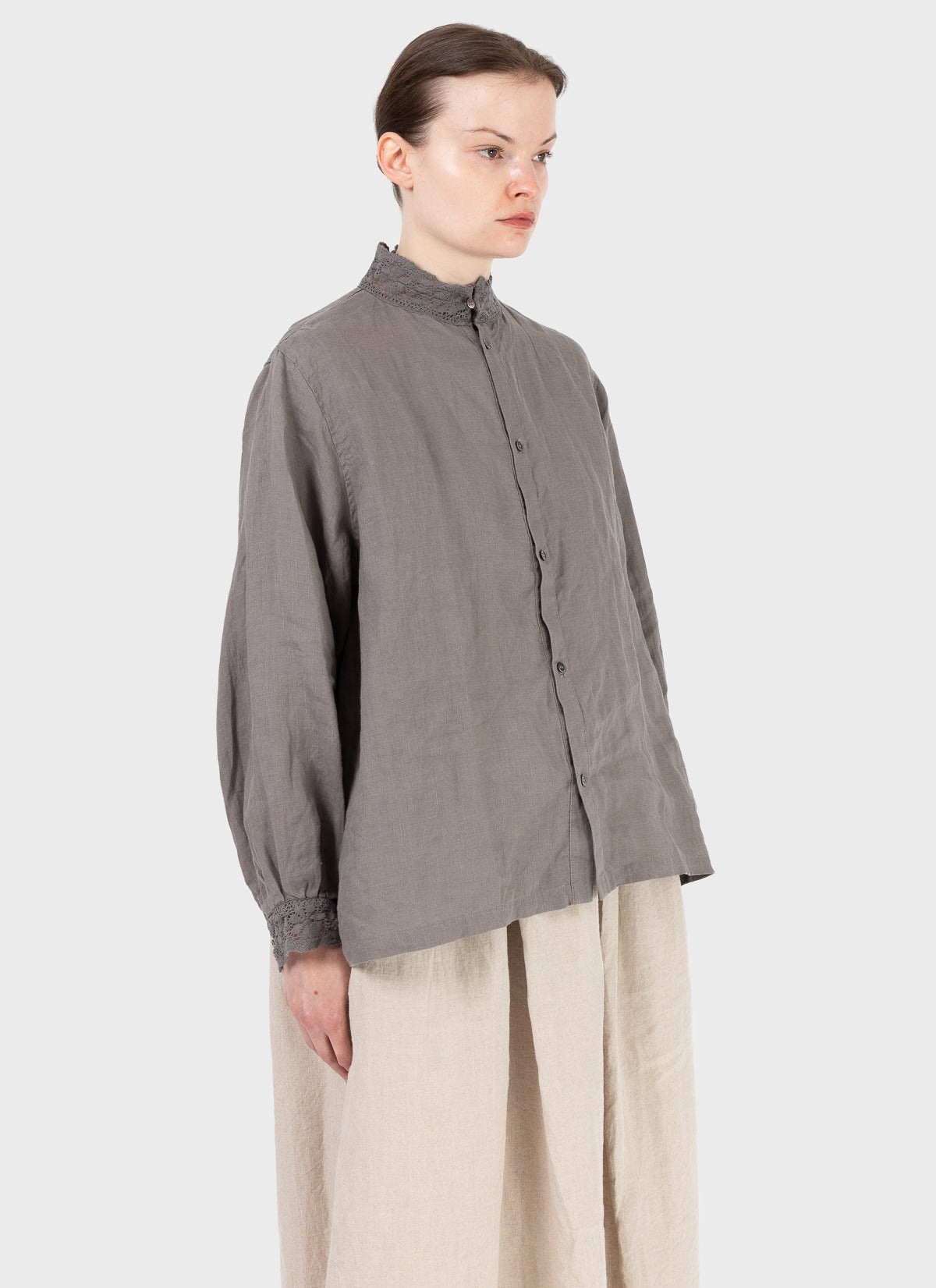 Ichi Antiquités Linen Shirt Charcoal
