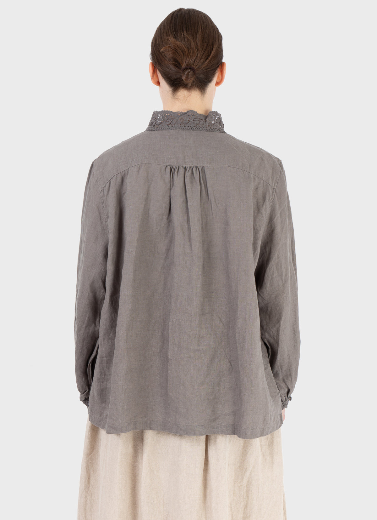 Ichi Antiquités Linen Shirt Charcoal