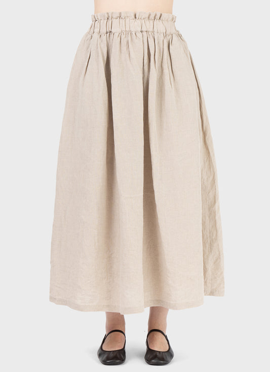Ichi Antiquités Linen Skirt Natural