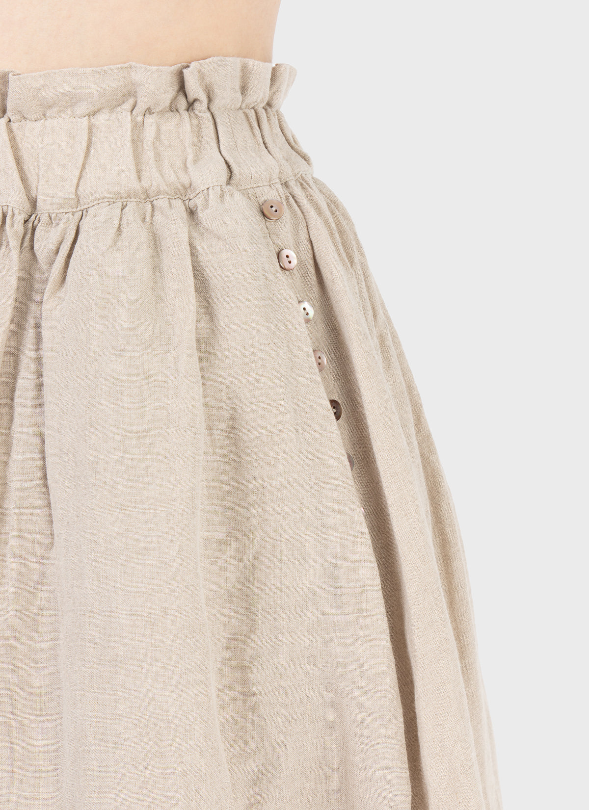 Ichi Antiquités Linen Skirt Natural