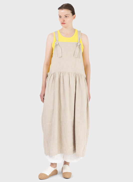 Ichi Antiquités Denim Apron Dress Natural