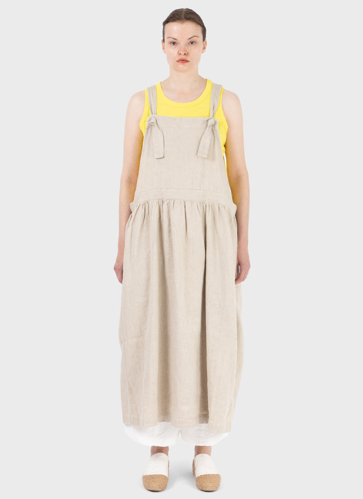 Ichi Antiquités Denim Apron Dress Natural