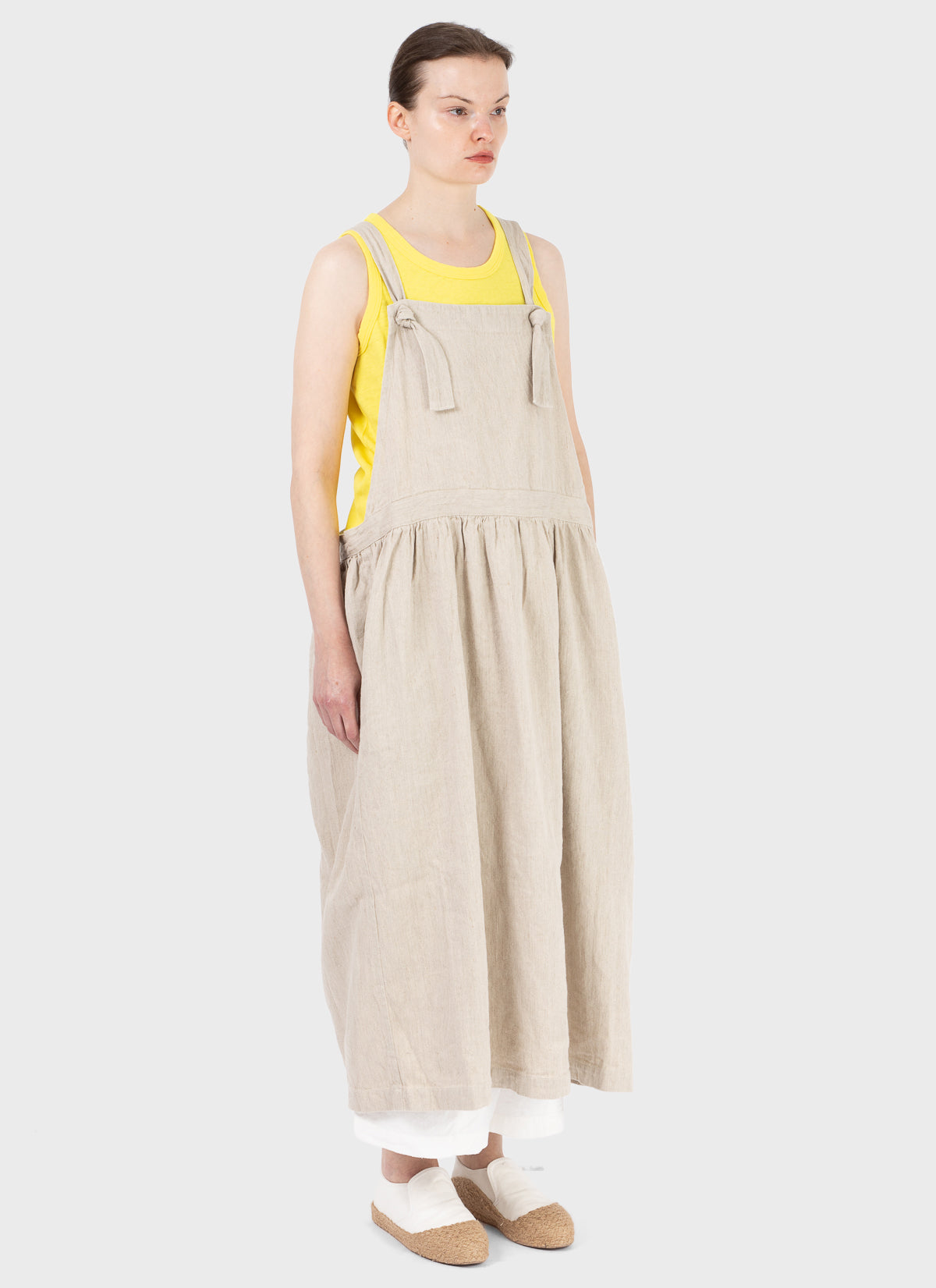 Ichi Antiquités Denim Apron Dress Natural