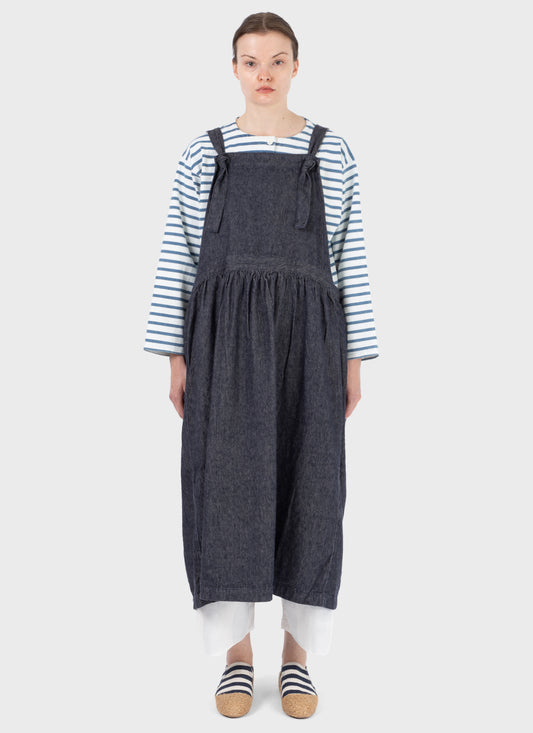 Ichi Antiquités Denim Apron Dress Navy