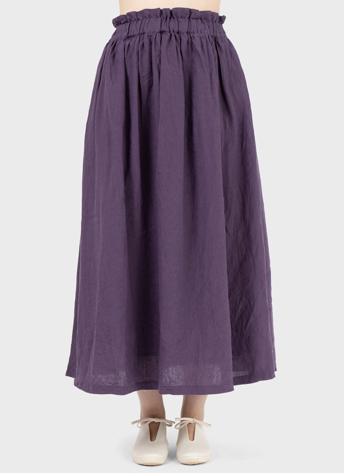 Ichi Antiquités Linen Skirt Purple