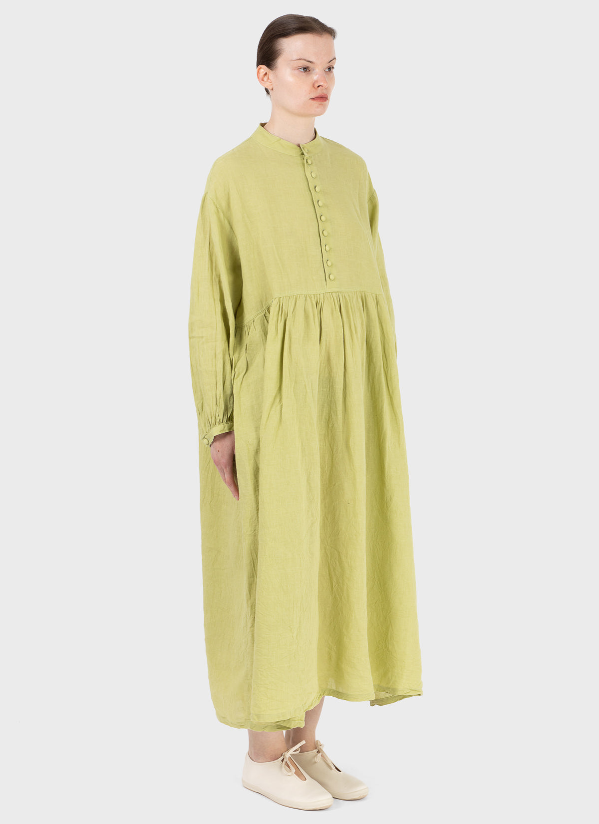 Ichi Antiquités French Linen Dress Pistachio