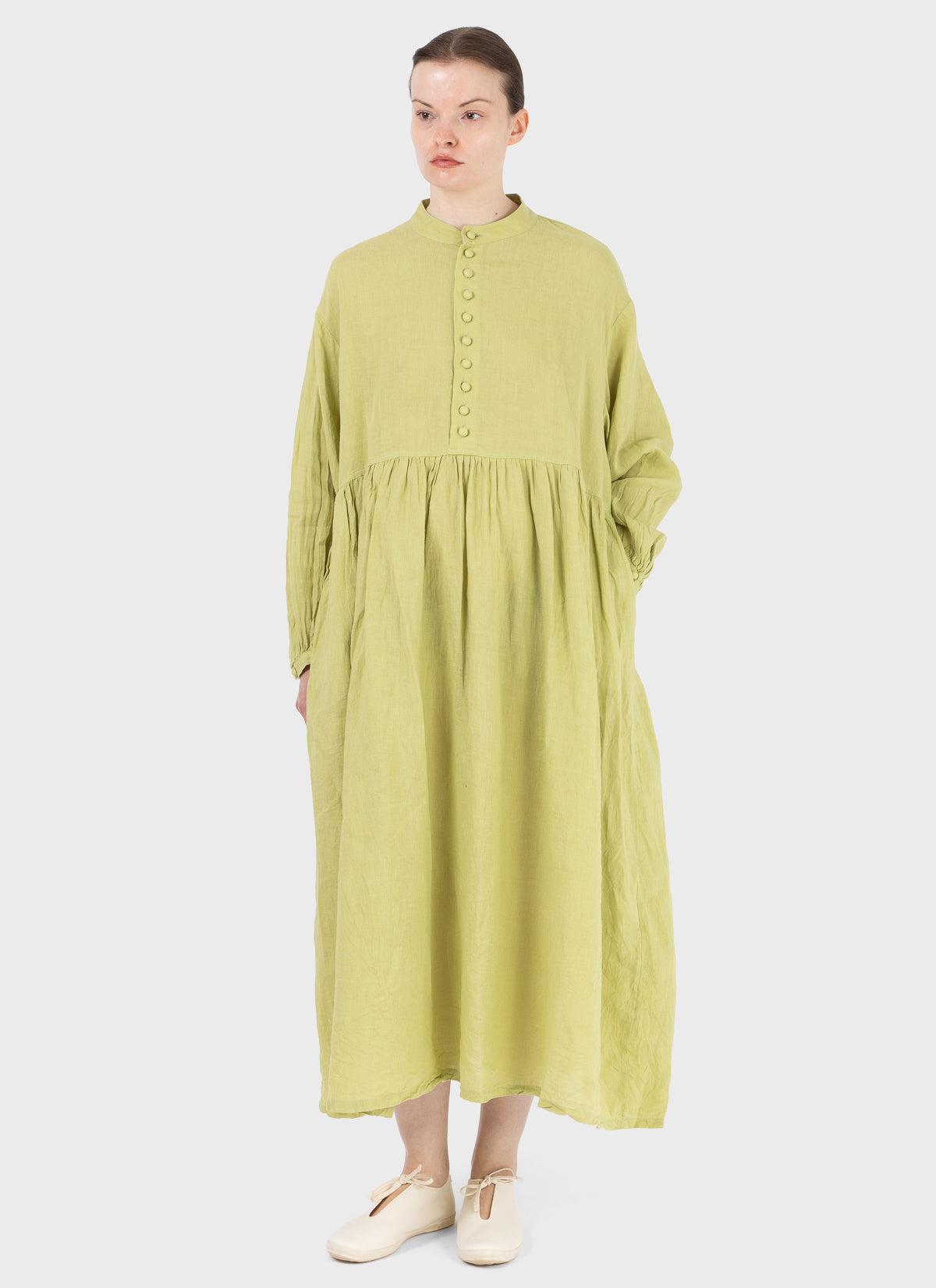 Ichi Antiquités French Linen Dress Pistachio