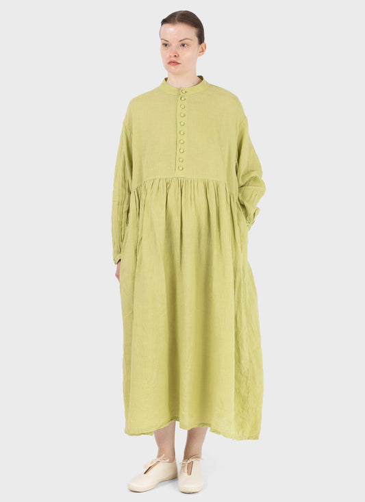 Ichi Antiquités French Linen Dress Pistachio