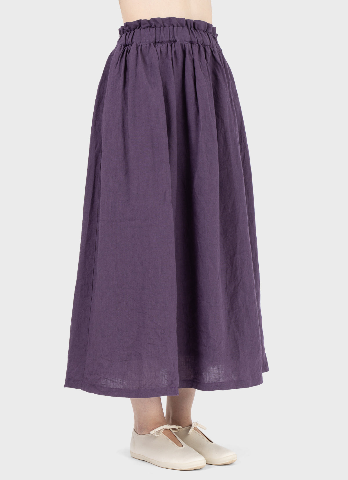 Ichi Antiquités Linen Skirt Purple