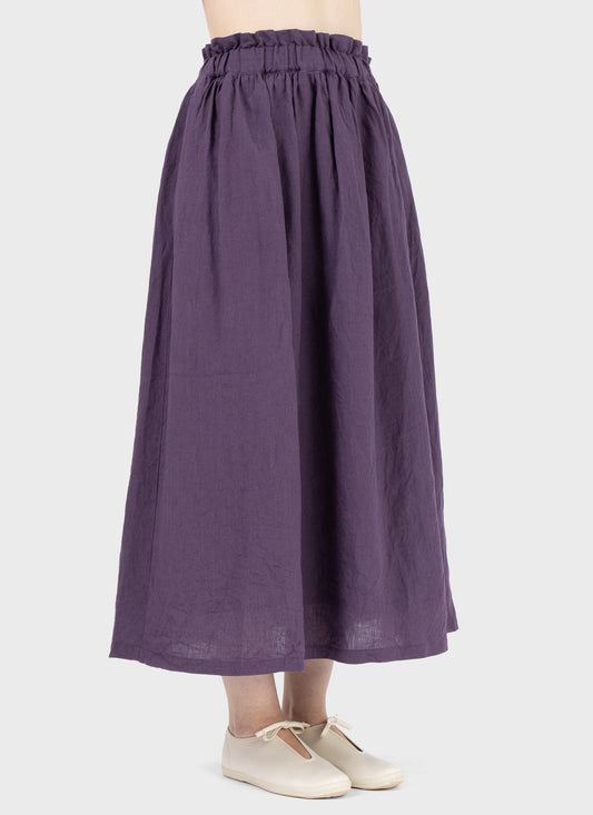 Ichi Antiquités Linen Skirt Purple