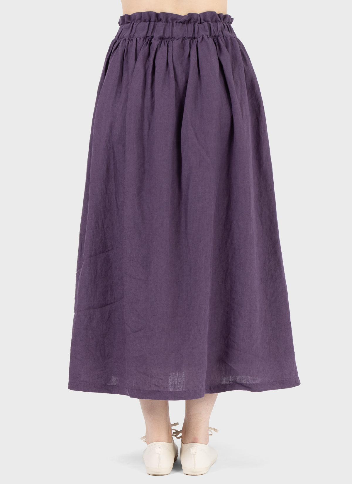 Ichi Antiquités Linen Skirt Purple