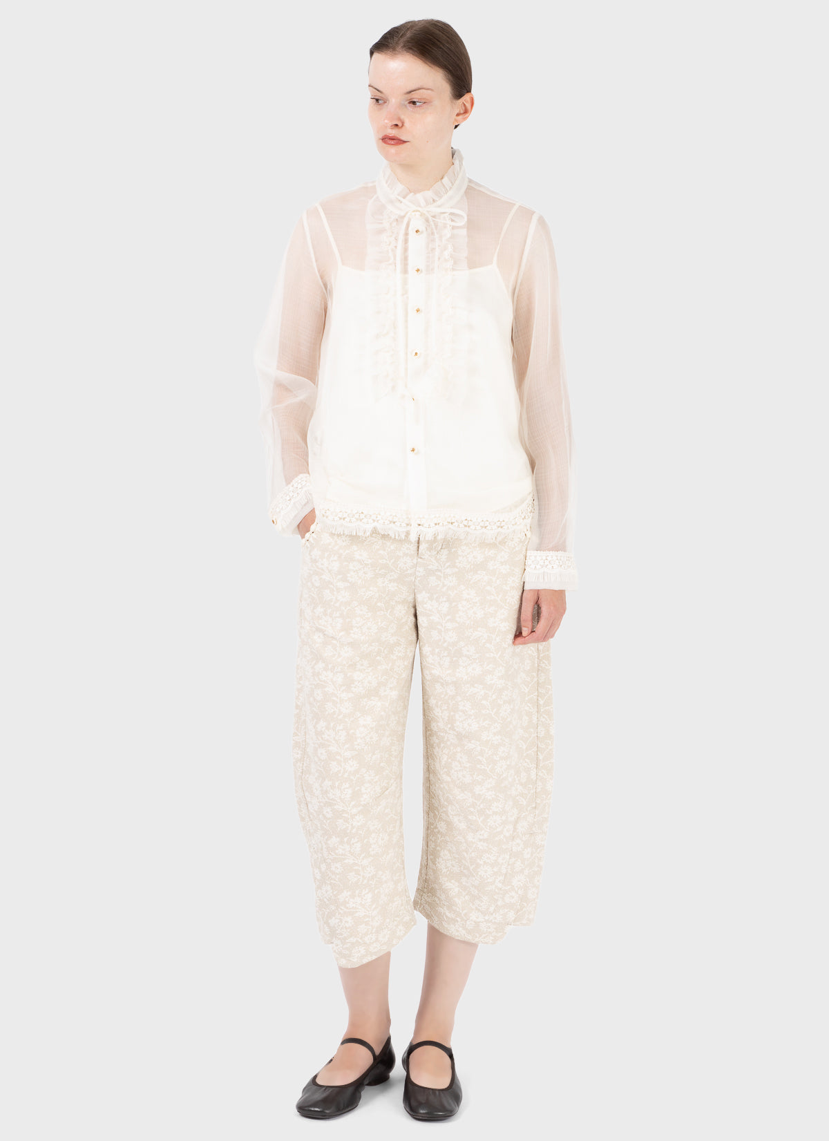 Renli Su Lace Trim Shirt