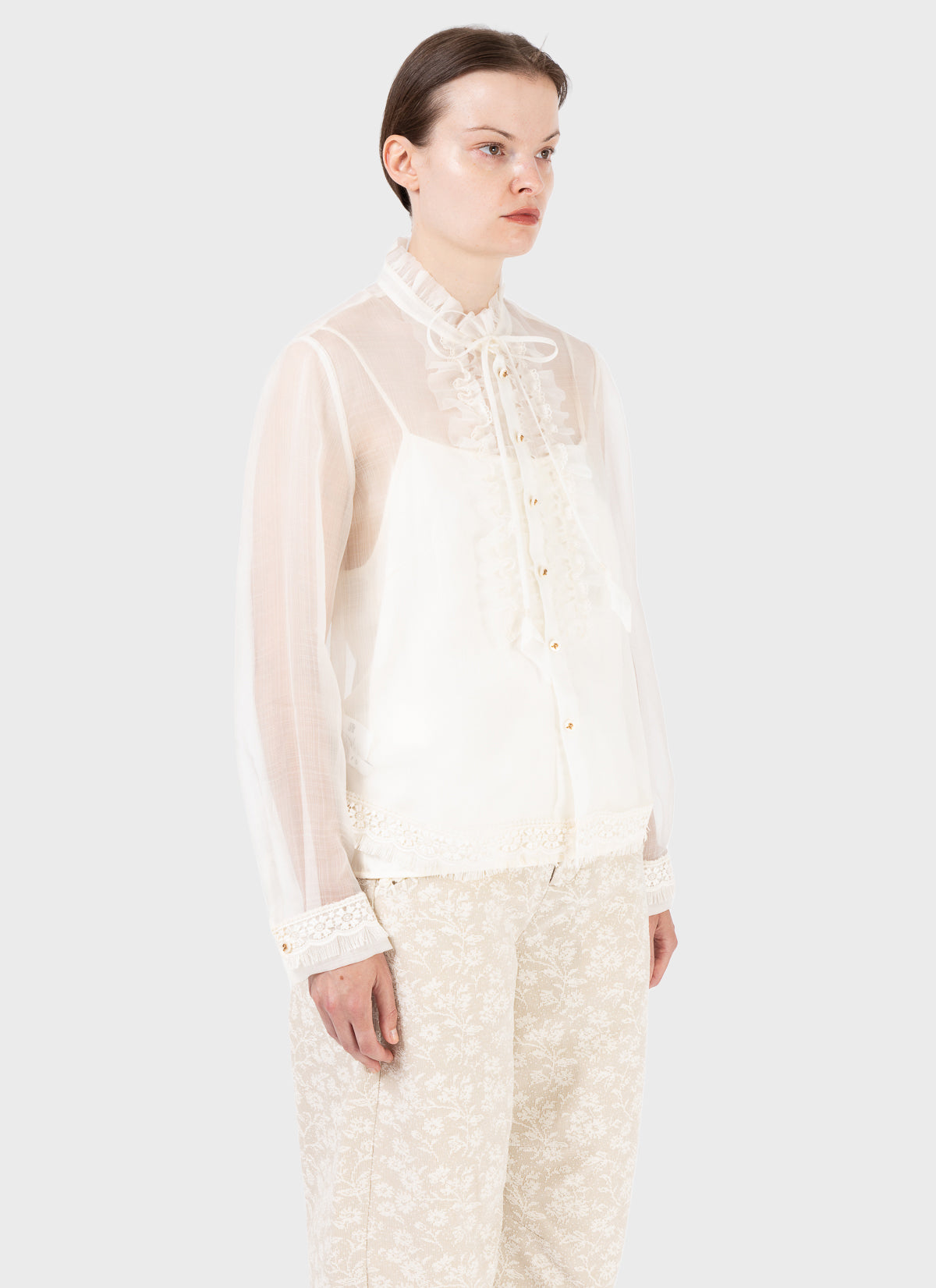 Renli Su Lace Trim Shirt